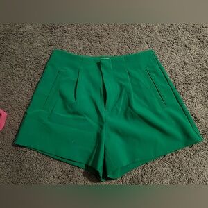 Women’s green high waisted shorts